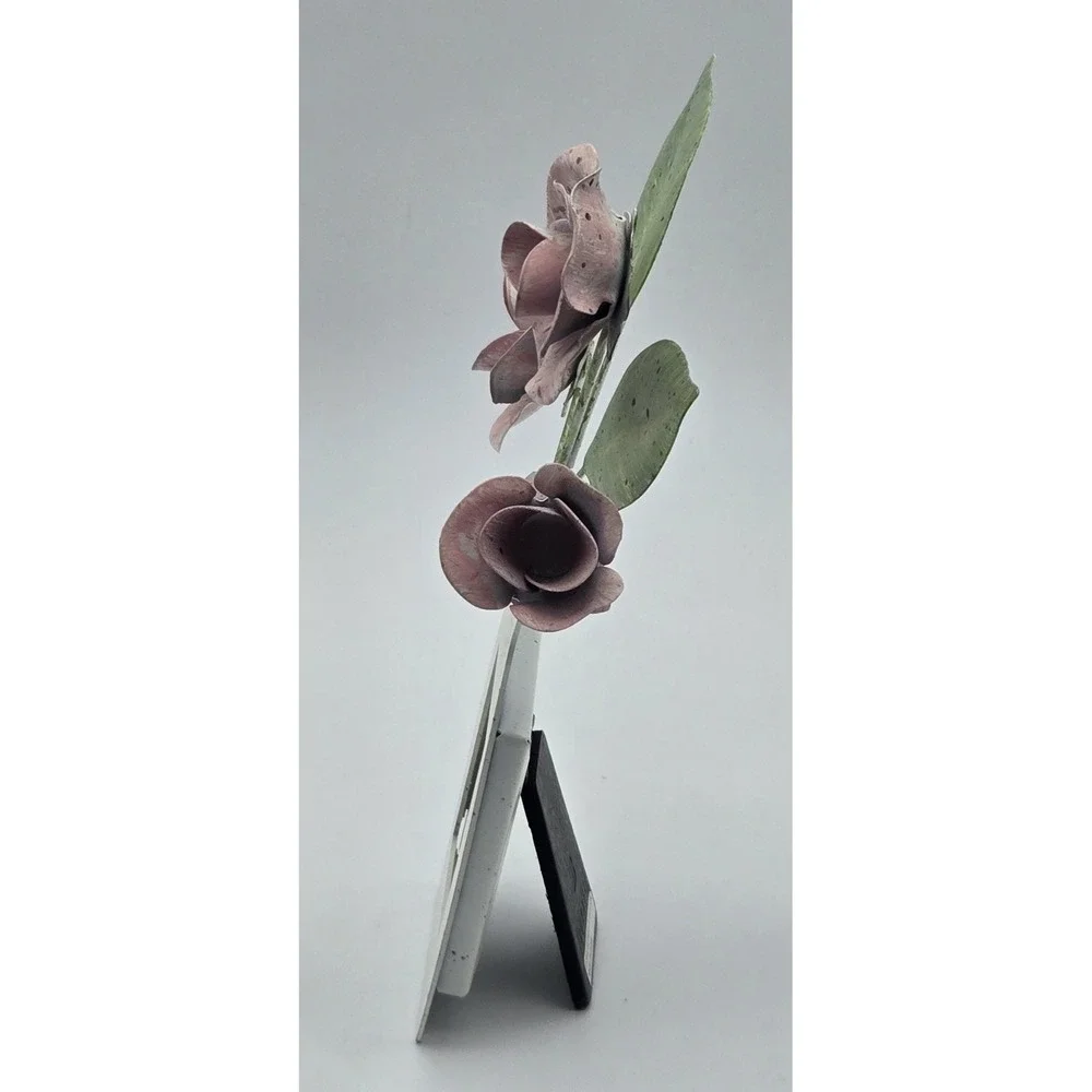 Burnes of Boston Metal Roses Picture Frame 8x3.5 Pink‎ Floral Tabletop Decor